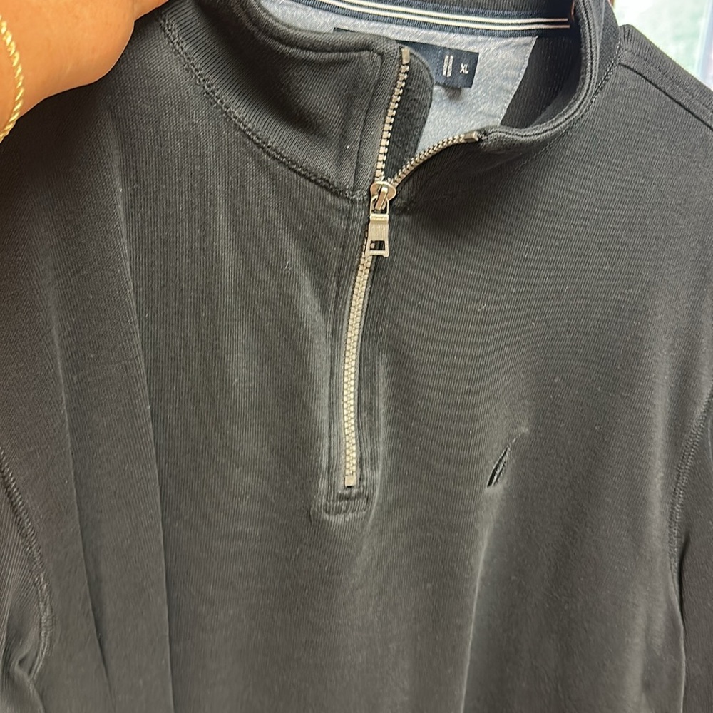 Men's Black Half-Zip Sweater - Picture 5 of 6